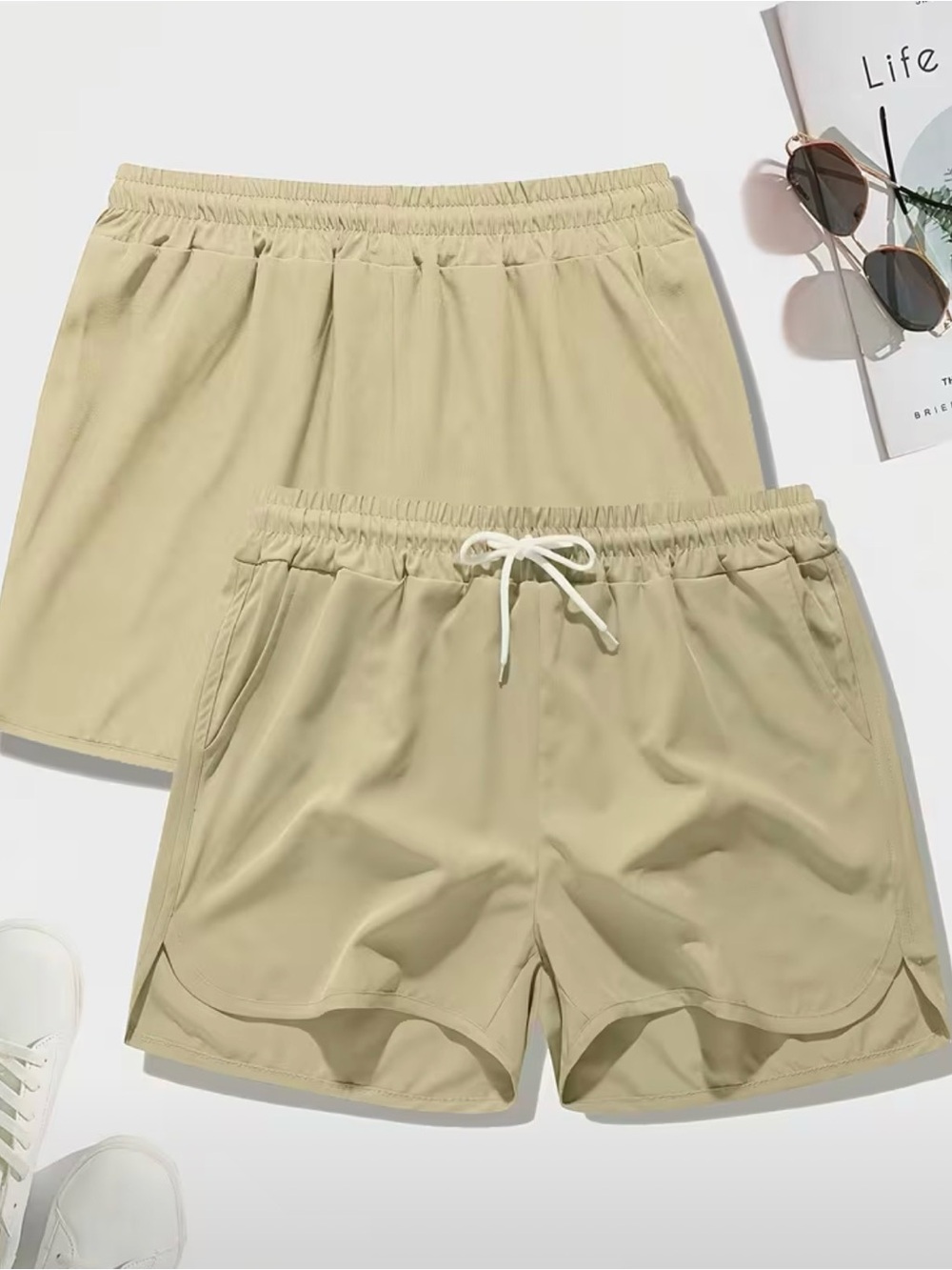 Everyday Drawstring Lounge Shorts - Tan